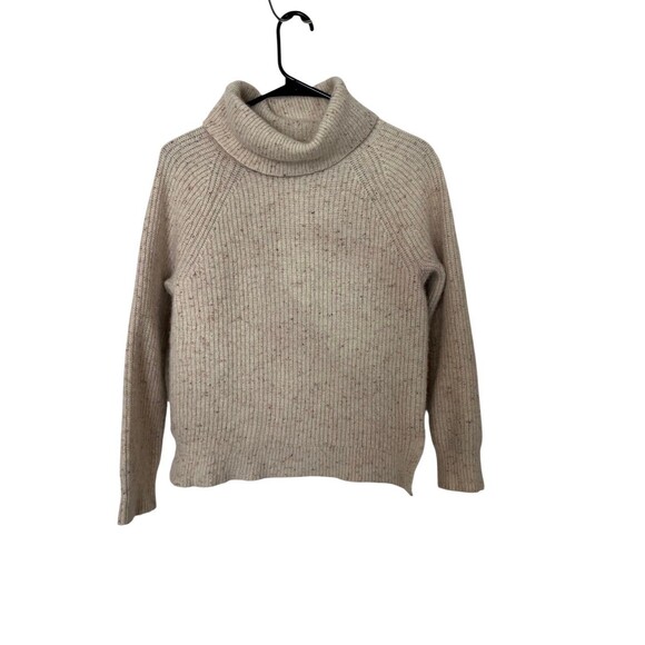 J. Crew Donegal Turtleneck Sweater Lambswool Speckled Cream - Picture 2 of 8